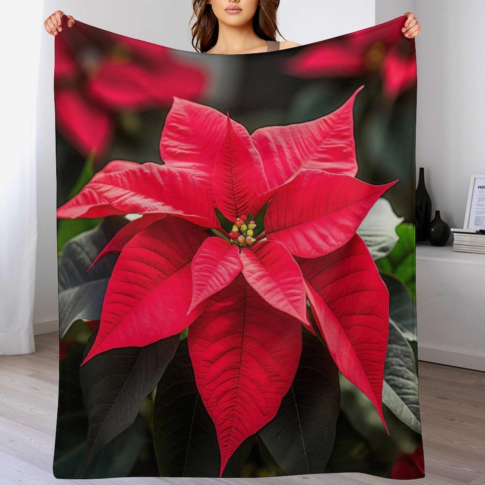 Couverture polaire fleur en flannel 140x180cm plaid lit et canapé