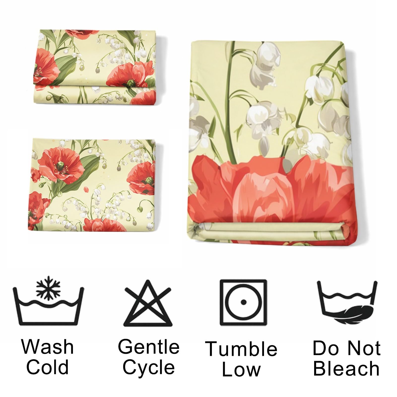 Biancheria da letto vintage elegante, 200 x 200 cm, romantica e fresca, retrò, pastorale, fiori, in microfibra, con chiusura lampo, include 1 copripiumino e 2 federe, per bambini e adulti