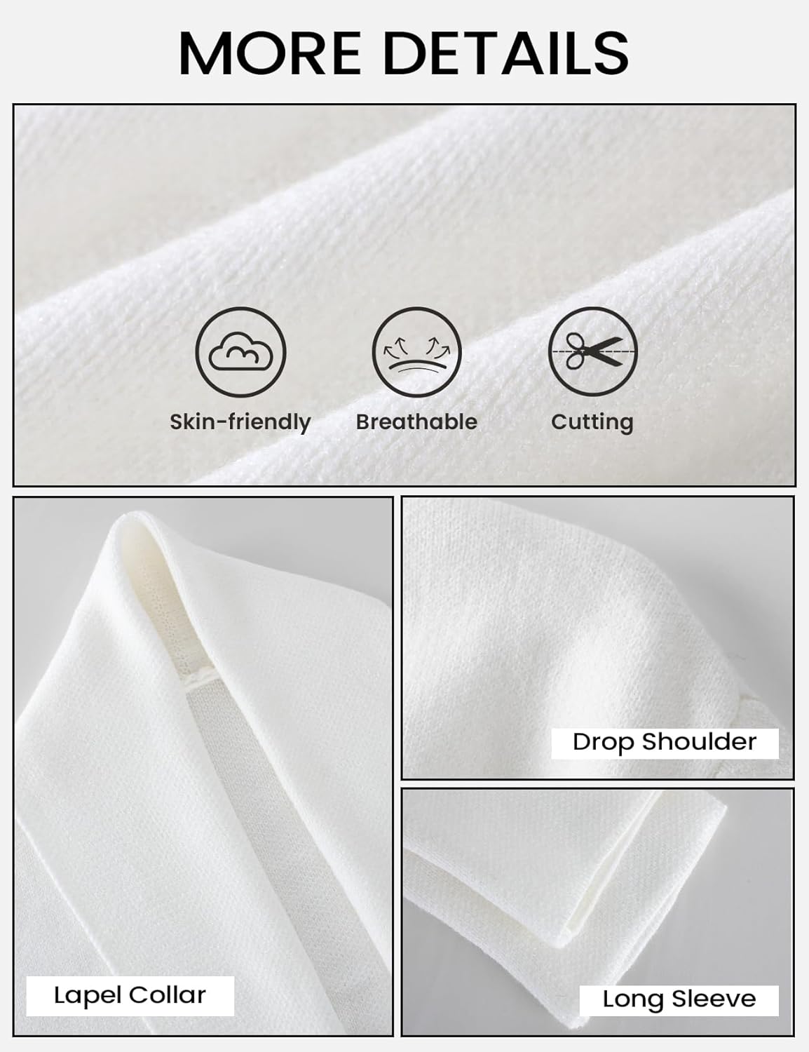 Yimoon Women's Cropped Cardigan Sweater Oversized Lapel Chunky Knit Coatigan Long Sleeve Open Front Sweater - Image 6