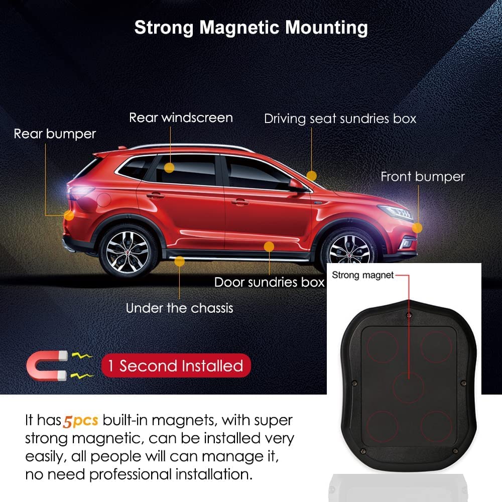 Winnes Traceur GPS Voiture avec Batterie 10000 mAh Magnétique GPS Tracker Antivol en Temps réel avec Application pour iOS Andriod