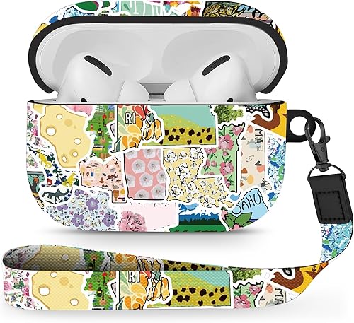 Miniatura 48 de Maxjoy Funda para Airpods Pro, serie de diseño de dibujos animados de anime, funda de Apple Airpod Pro para AirPods Pro 2019, fundas inalámbricas