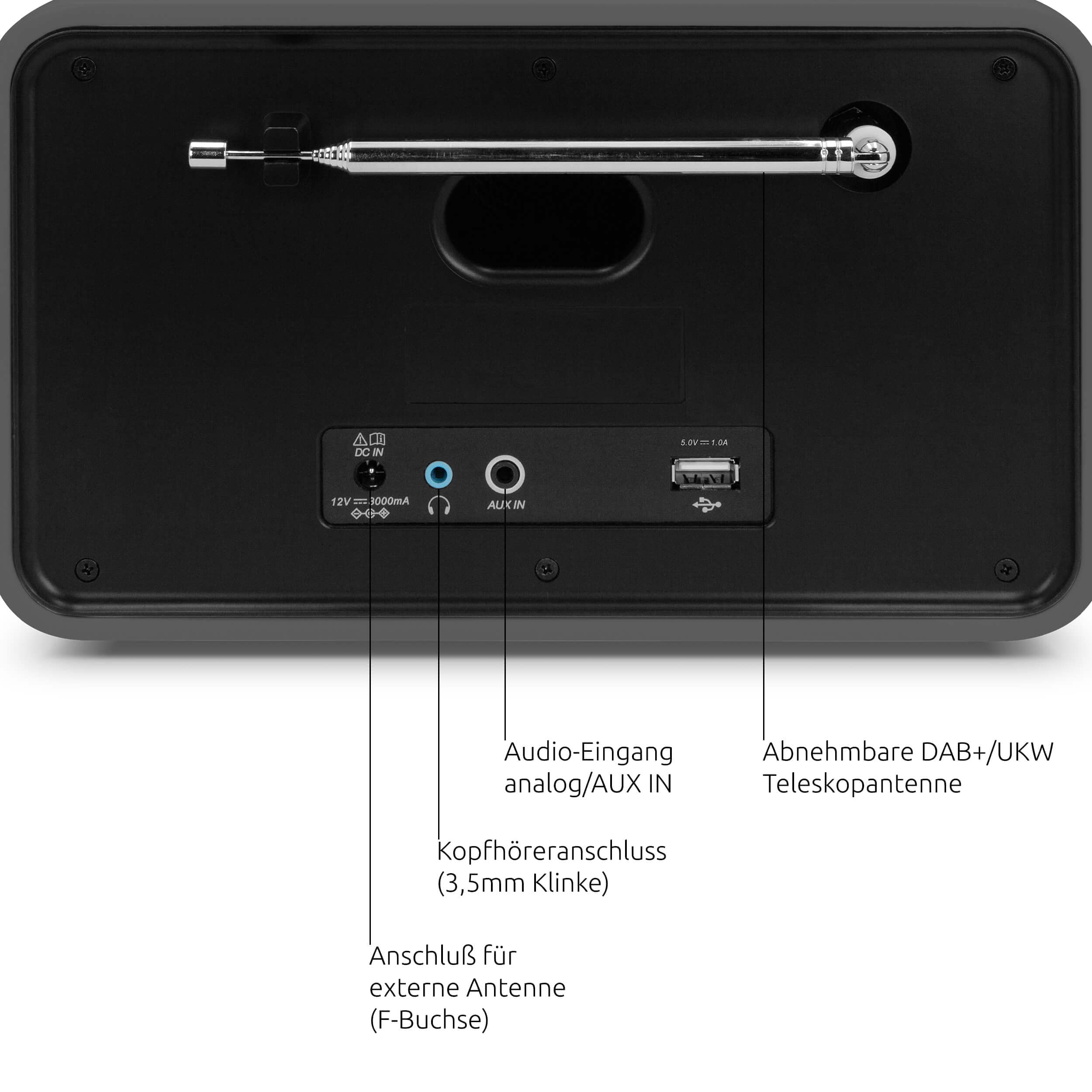 TechniSat DIGITRADIO 586 – DAB+ Hybridradio (Internetradio, UKW, Bluetooth, Spotify, Wireless Charging, App-Steuerung, OLED-Display, USB, CD, MP3, AUX, 20 W, Kompakt-Anlage, Fernbedienung) anthrazit