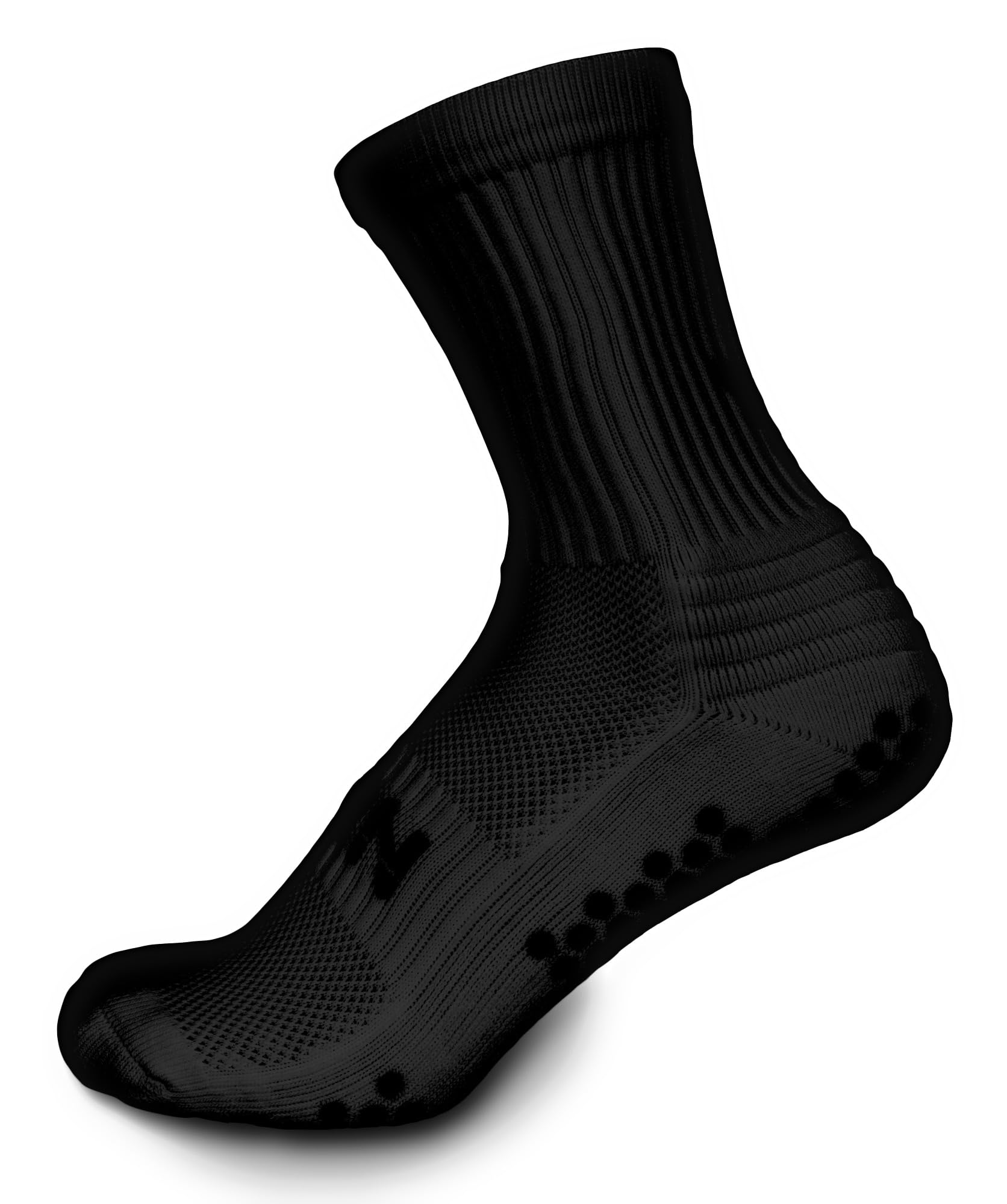 Torn Sports Black Midcalf Grip Sock UK 9-12