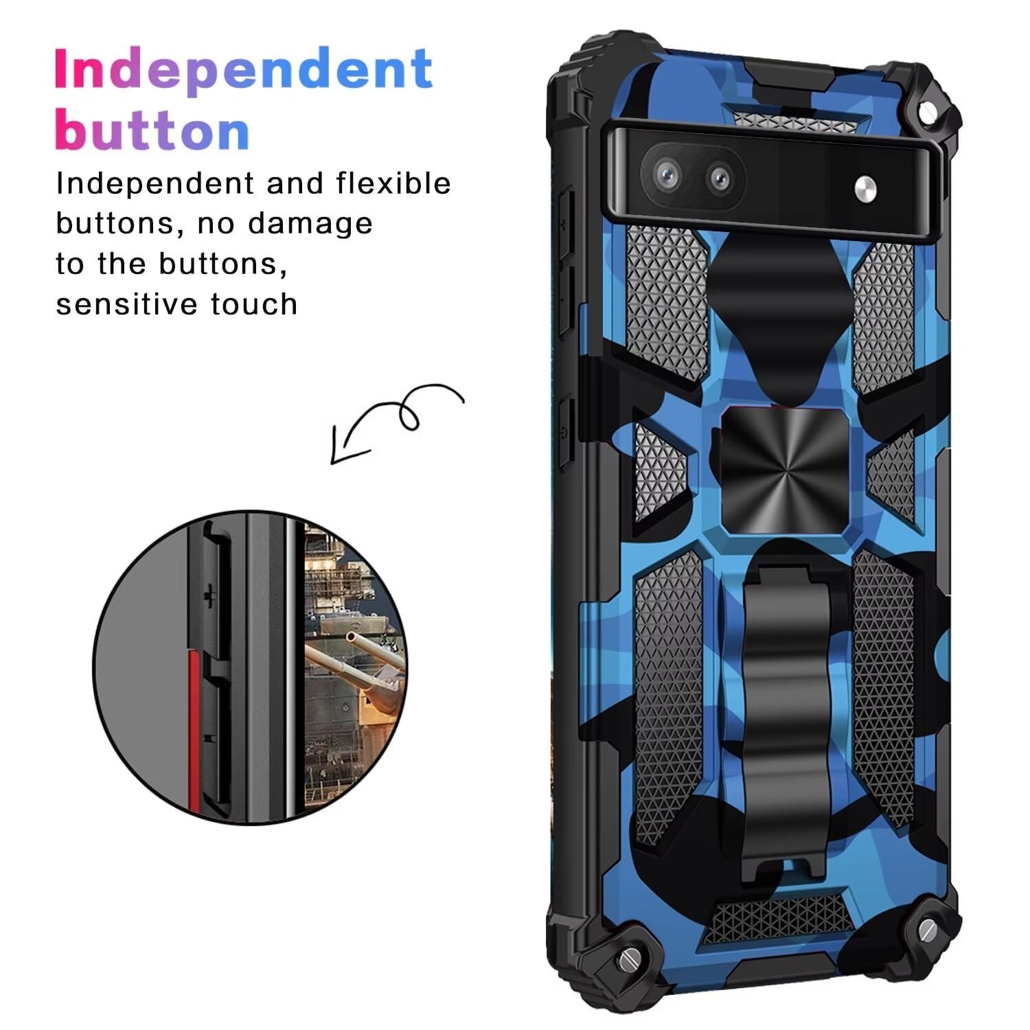 Xinyunew Funda Para Google Pixel 7,Cubierta Carcasa [antigolpes Fundas ] Protección De Cuerpo Completo 360 Grados Militar Para Google Pixel 7 Protectora Caso Cover (Producto) - Azul