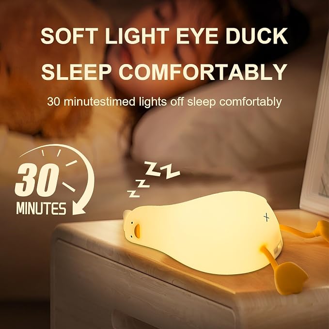 Lámpara de mesa muñeco pato recargable con soporte para celular miniatura 4