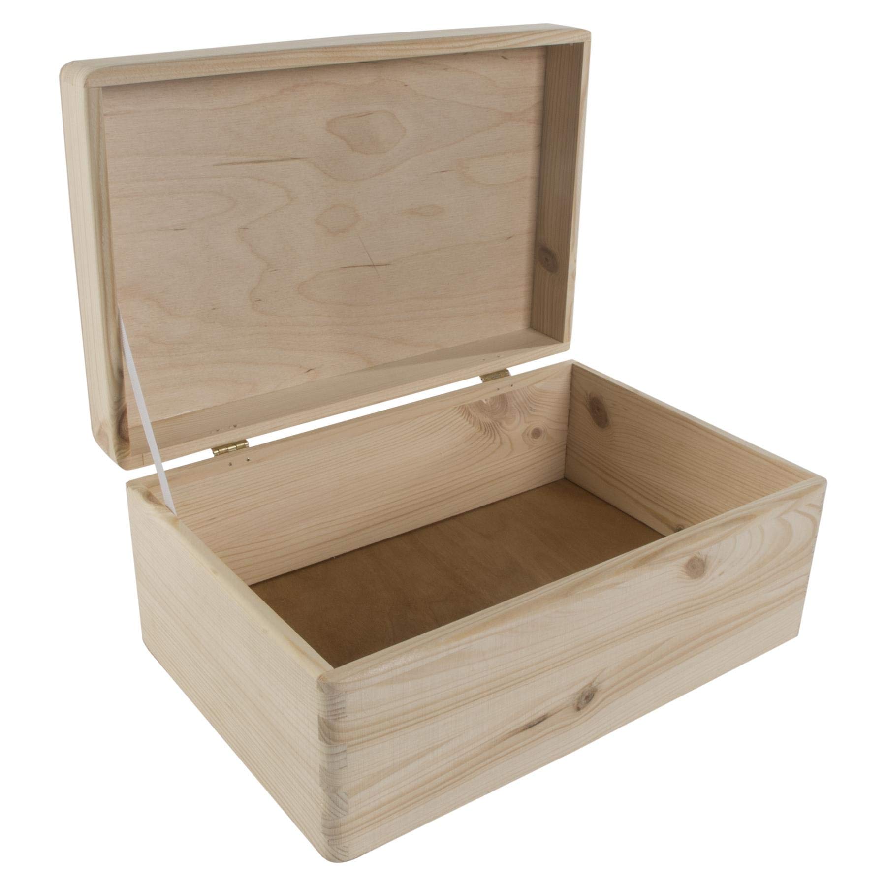 Wooden Memory Keepsake Storage Chest Hinged Lid | Craft Gift Hamper Box Holder