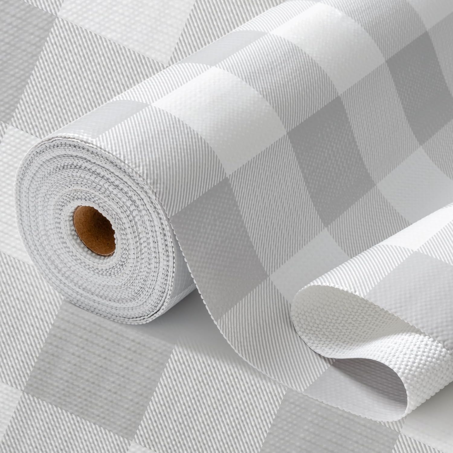 Shelf Liner for Kitchen Cabinets Non-Adhesive Drawer Liners Non-Slip Strong Grip Cabinet Liners Thickened Paper for Shelves, Dresser, Cupboard, Tool Box, Pantry, Bathroom Drawers Gray 17.5In x 20FT