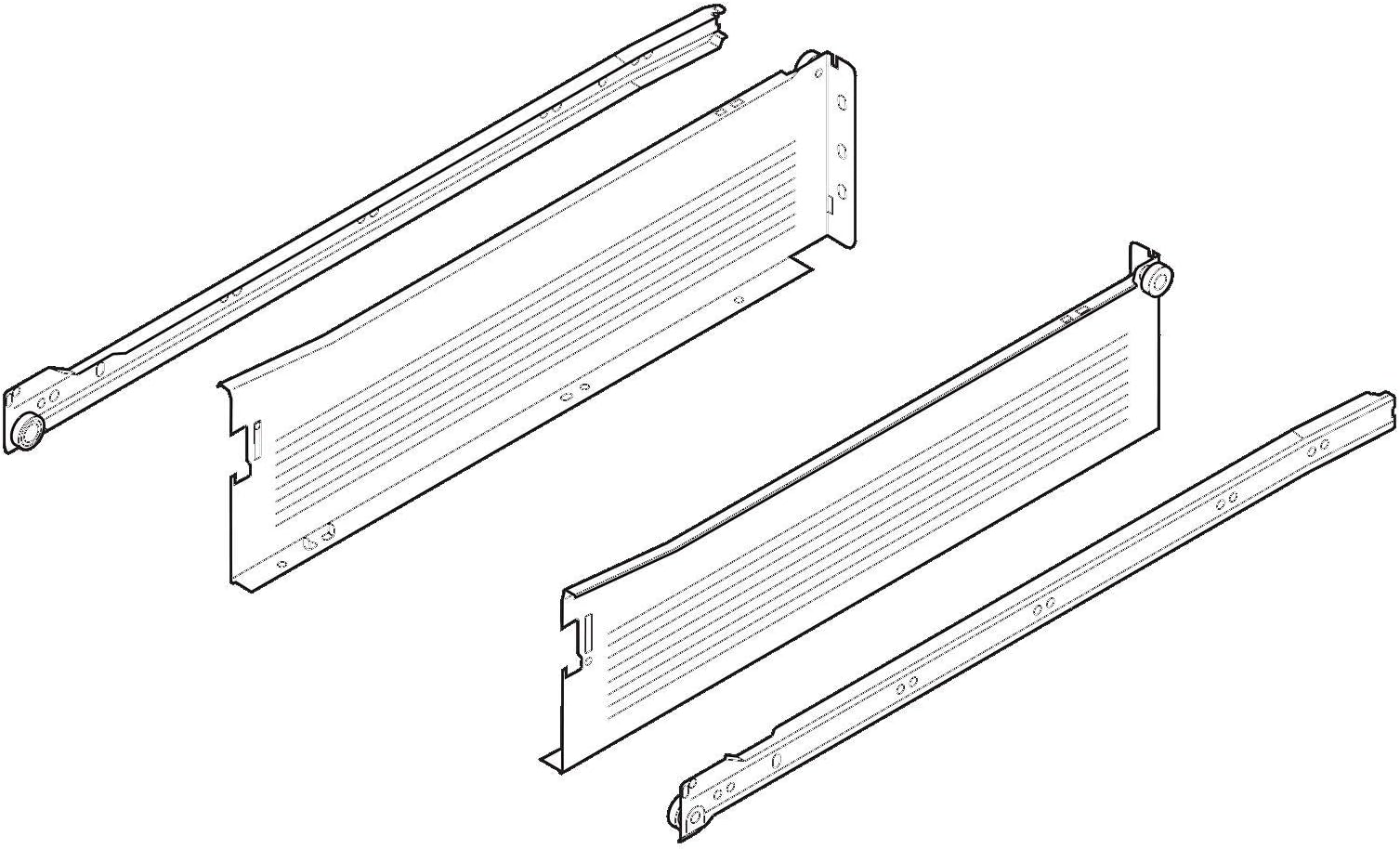 BlumMetabox C-15 3/4 Extension Sides Intermediate 18" White (Set)