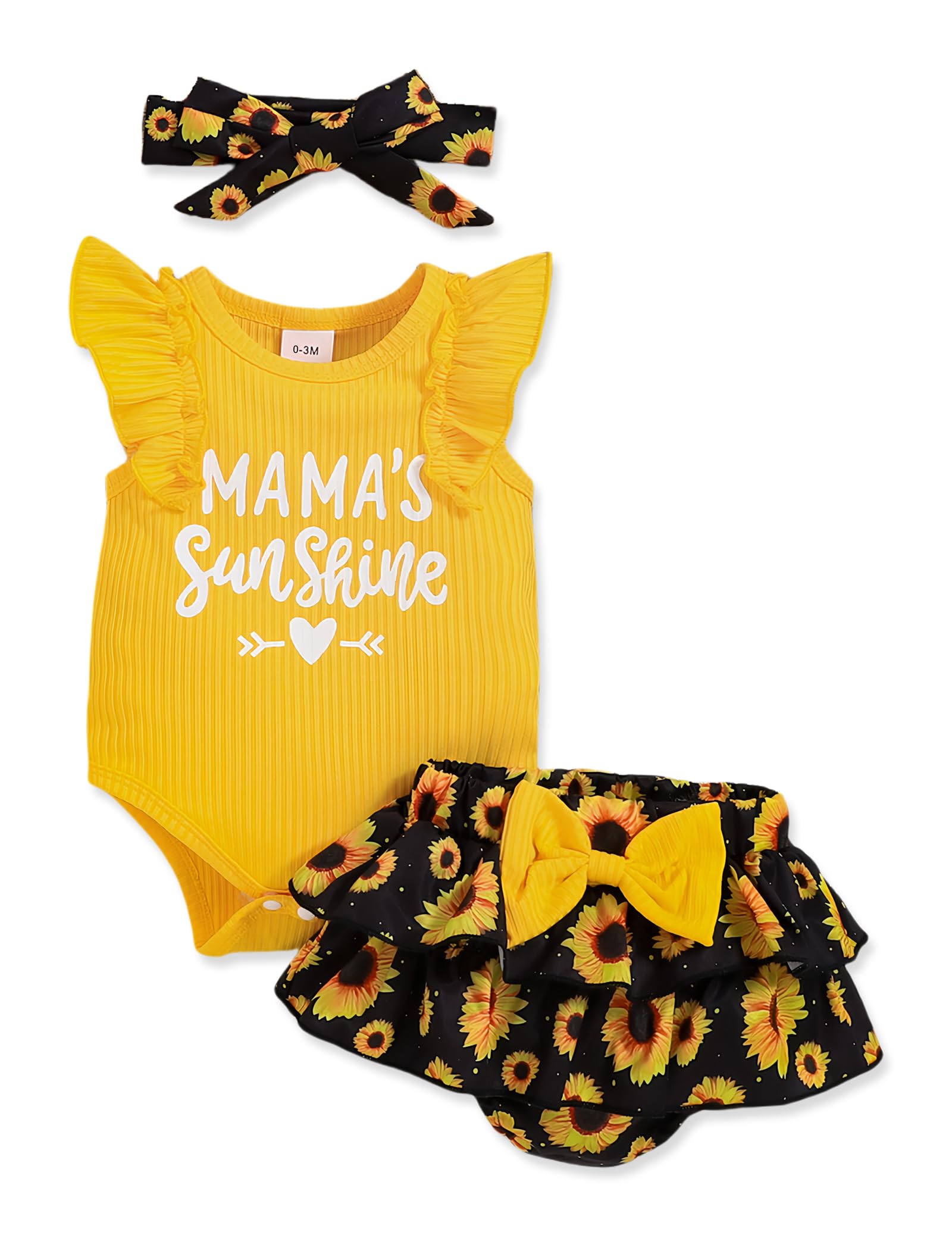 Newborn Baby Girl Clothes Infant Outfits Summer Shorts Set Floral Romper Cute Baby Skirt Headband