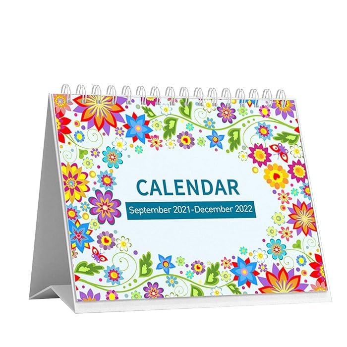Buy Besthuer Desk Calendar 20212022, Sep 2021 Dec 2022 Flip Calendar