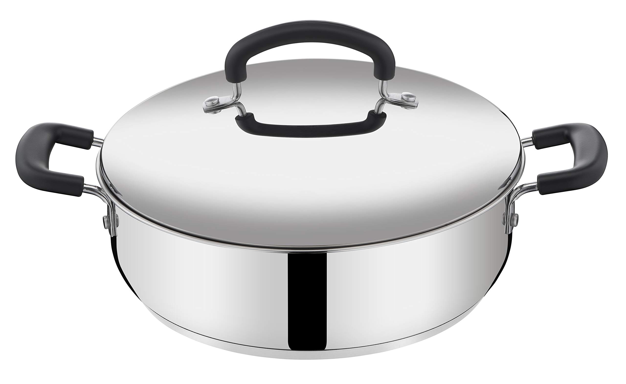 Lagostina Juego de Utensilios de Cocina de Acero Inoxidable 18/10 para Inducción, Gas y Horno, 13 Piezas, Juego con 4 Cacerolas, Olla, Sartén Antiadherente, Cuchara, Espuma, Porta Fideos, 4 Tapas