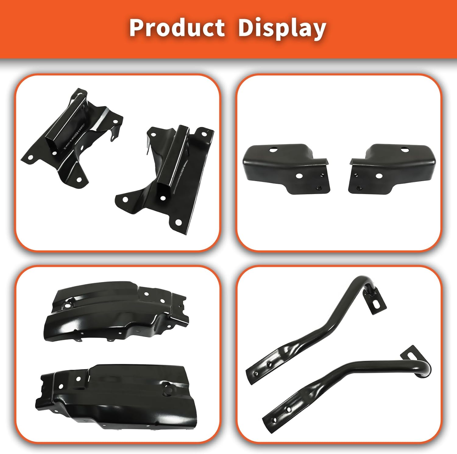 labwork 8PCS Front Bumper Brace Brackets Black Replacement for Silverado 1500 2007-2013 GM1066180 GM1067180 GM1066179 GM1067179 GM1042107 GM1043107 GM1004148 GM1005148