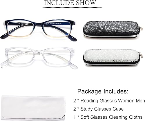 Miniatura 8 de EYEURL Paquete de 2 lentes de lectura para mujeres y hombres, bloqueo de luz azul, ligeros, TR90, filtro de deslumbramiento, rayos UV, fatiga