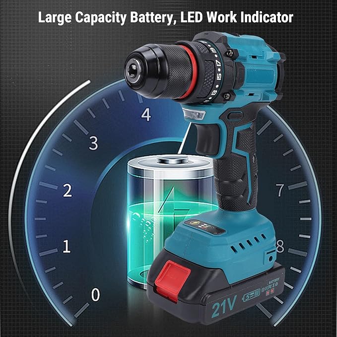 Taladro Atornillador Inalámbrico KELFEEAO, Motor Sin Escobillas, 2 Velocidades miniatura 4