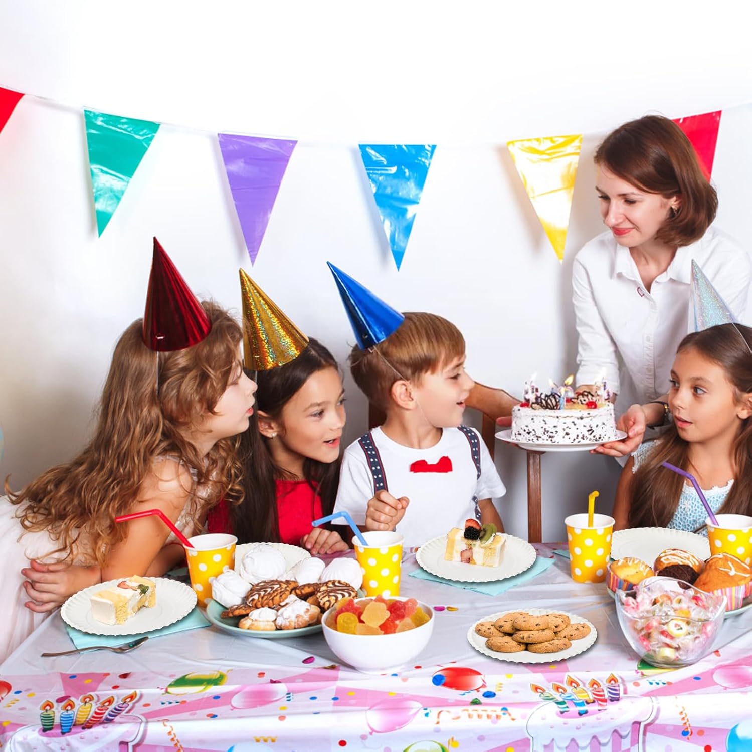 Hacaroa 1000 Pack 6 Inch Paper Plates Uncoated, Disposable Dessert Plates Bulk Cat Food Tray, Small White Cake Plates for Appetizer, Cupcake, Craft Project, Round