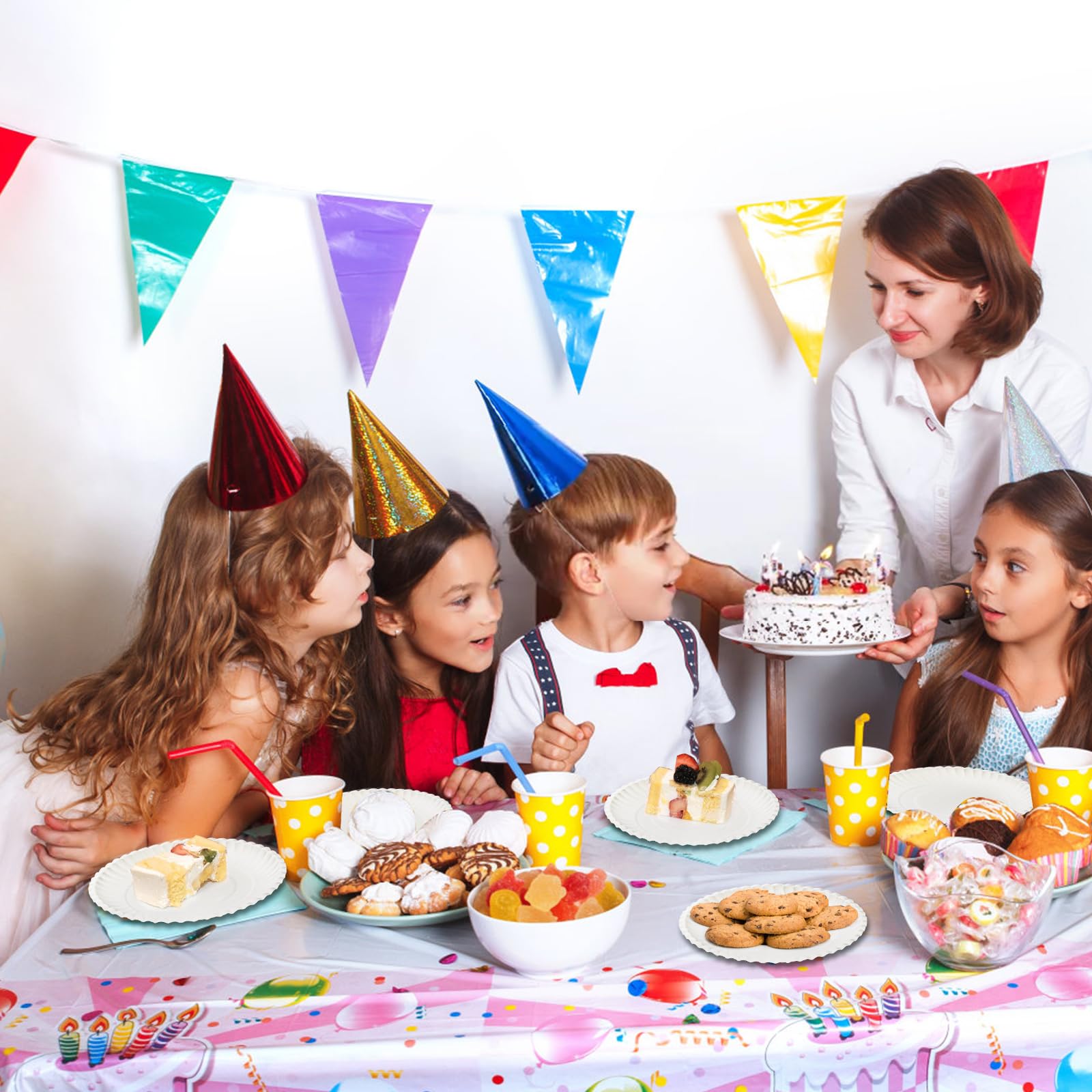 Hacaroa 800 Stück 15 cm Pappteller Unbeschichtet, Wiederverwendbare Dessertteller Lose Katzenfutterteller, Kleine Weiße Kuchenteller für Vorspeise, Cupcake, Bastelprojekt, Rund