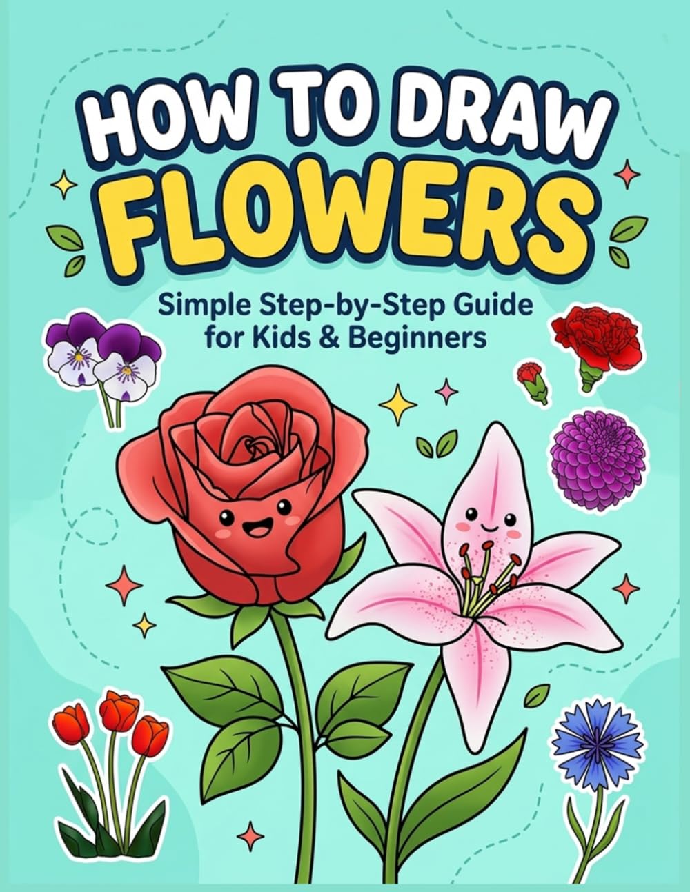 How to Draw Flowers: A Simple Step-by-Step Guide to Drawing 50+ Cute and Easy Flowers