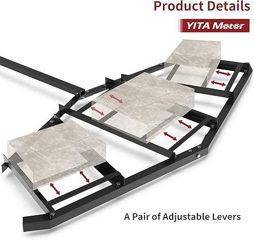 Miniatura 2 de YITAMOTOR Arrastre de entrada de 84 pulgadas de ancho, grada de remolque detrás de la arrastre, grada de tractor de entrada con 6 barras ajustables,