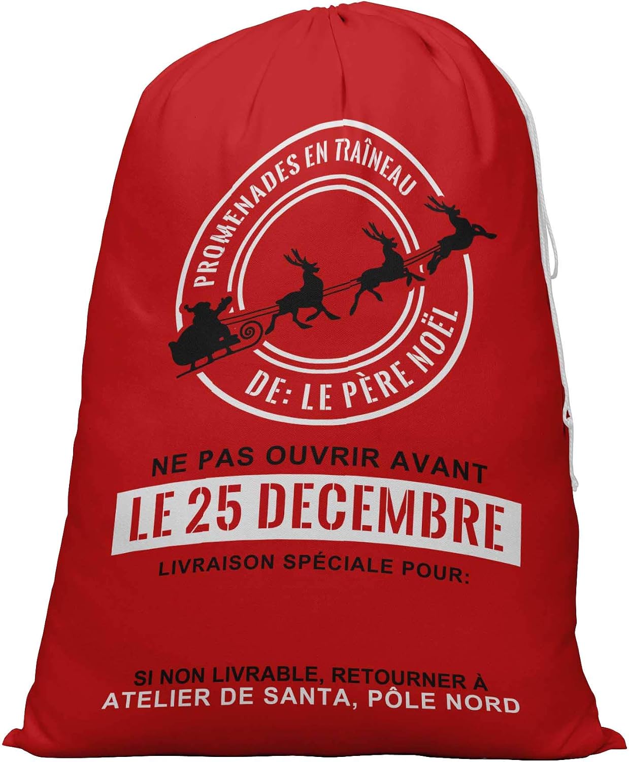 Printtoo Large Drawstring Canvas Bag Christmas Sack Bags Santa Gift Sack Custom Party Favor 2 Pcs 27x20 Inch