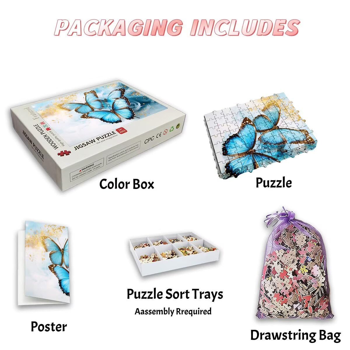5000 sztuk puzzli dla dorosłych, puzzle motylkowe dla dorosłych, 5000 sztuk, wymarzona łamigłówka dla całej rodziny, klasyczne drewniane układanki, odpowiednie do wystroju wnętrz, prezenty -3493