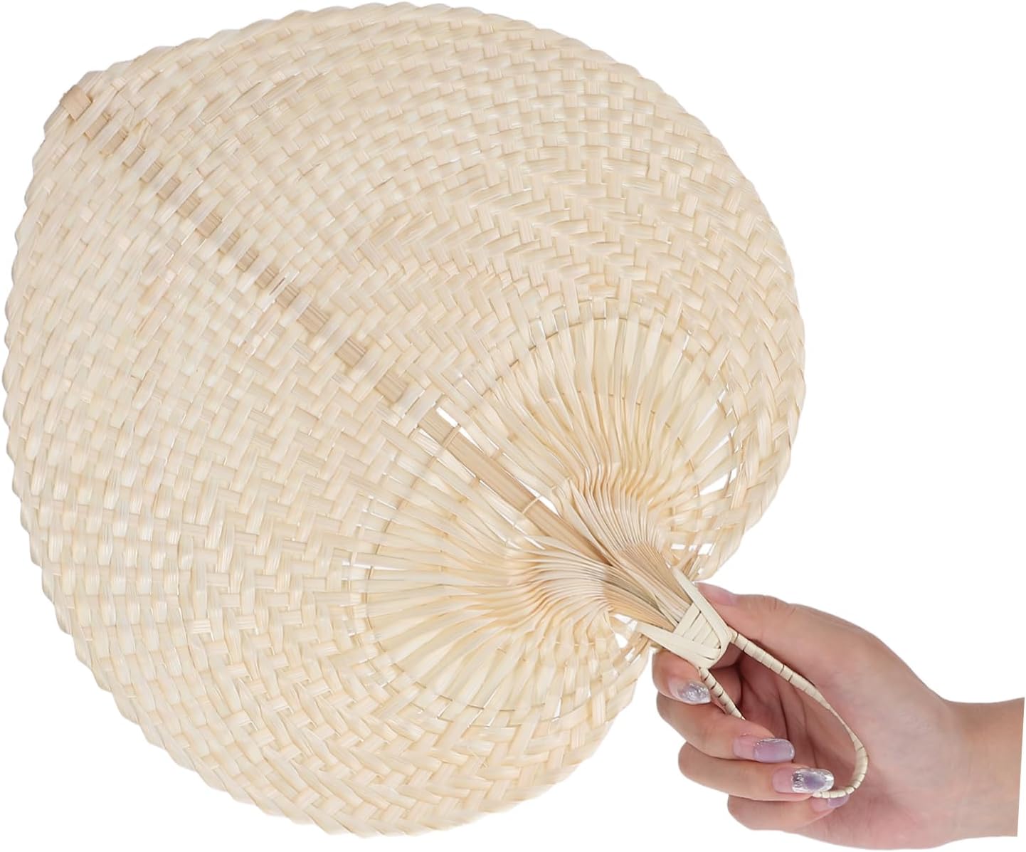Handmade Woven Straw Fan Folding Paddle Fan Portable Handcrafted by Vietnamese Artisans for Summer