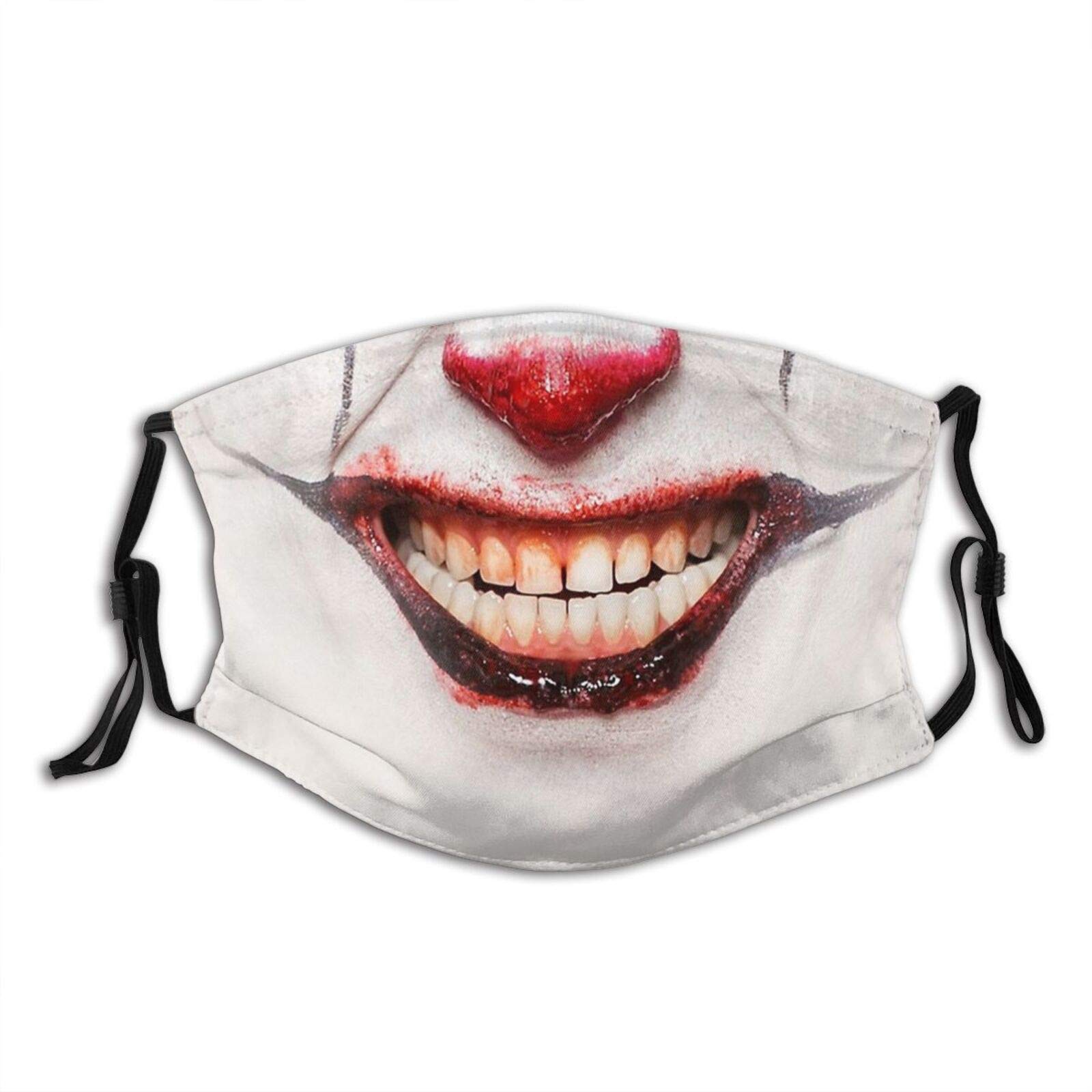wrdestClown Smile Face Mask Unisex Balaclava Mouth Cover With Filter Windproof Dustproof Adjustable Mask