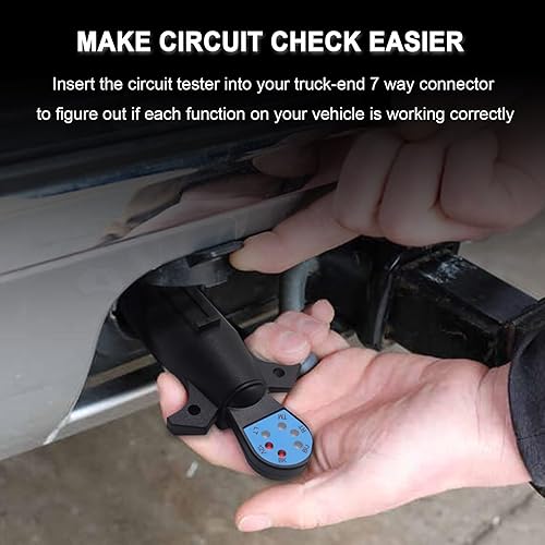 Miniatura 3 de Probador de luz de remolque de 7 vías para el lado del vehículo, probador de conector estilo RV de 7 pines, detector de circuito LED para luz