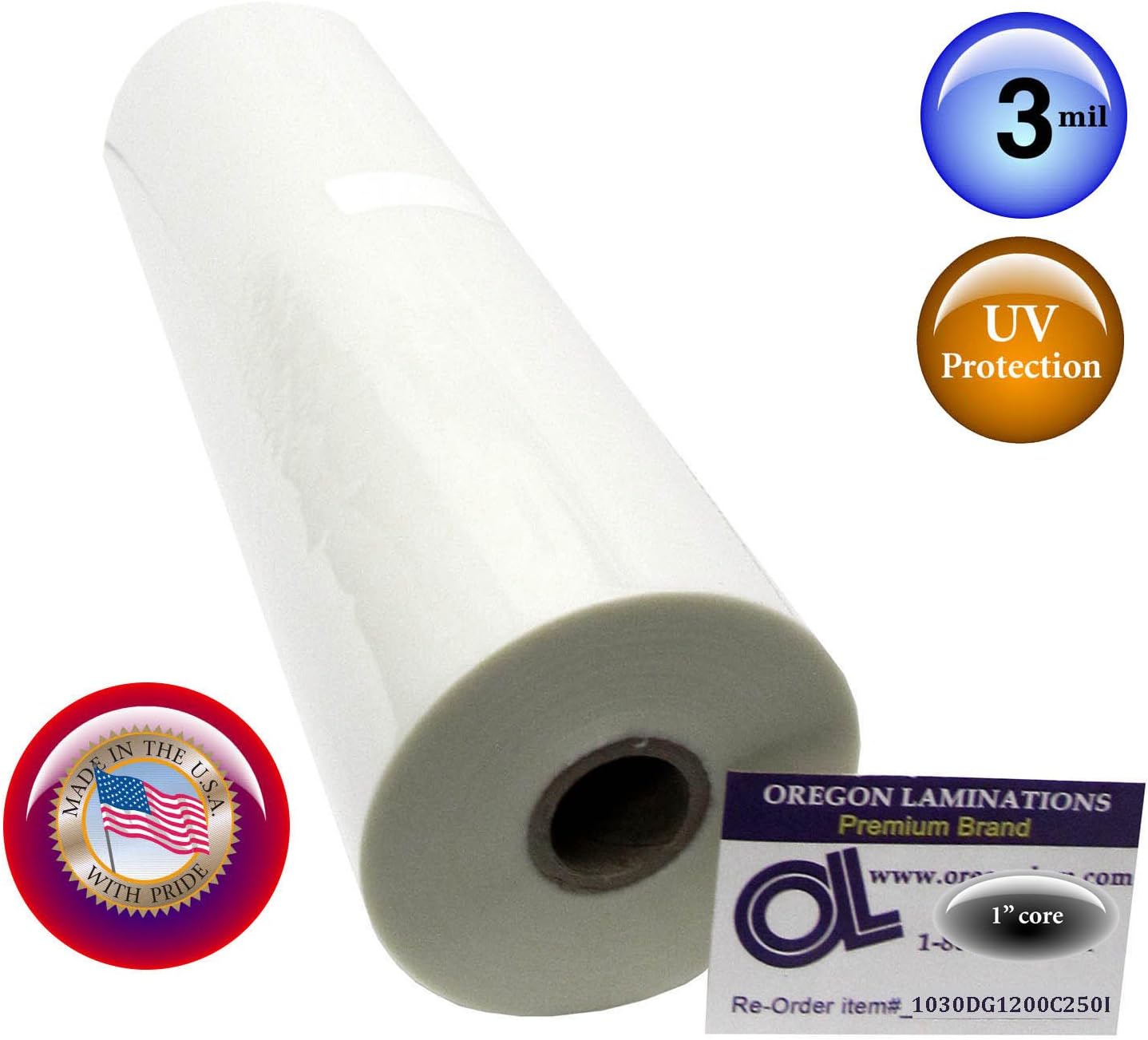 DigiKote/DigiSeal UV Laminating Film 12-inch x 250-feet x 1-inch core Low Temp (1 Roll) 3.0 Mil Gloss