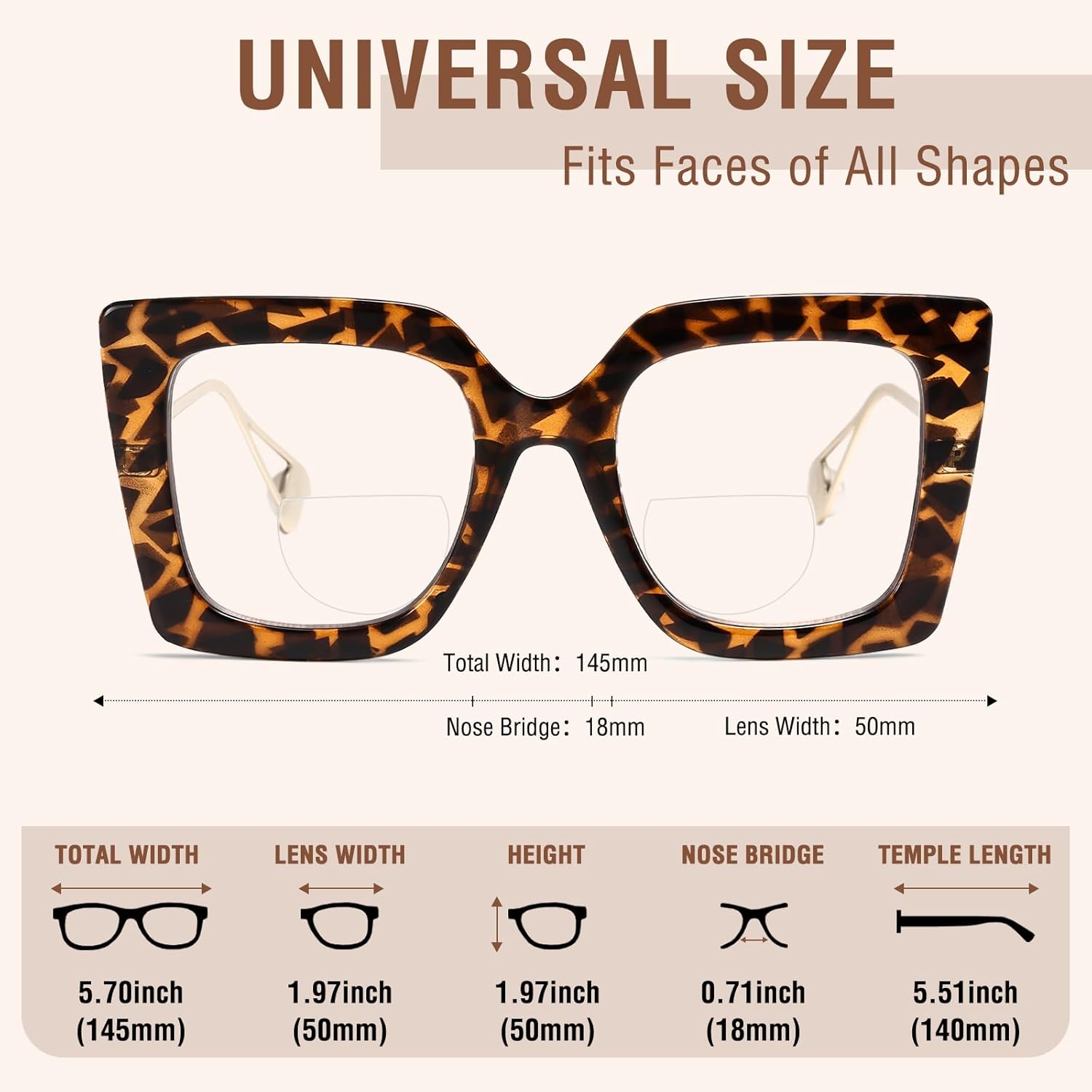 Oversize Bifocal Reading Glasses Women Cat Eye Blue Light Blocking Reader Clear Top No Line Transition Ladies Eyewear - Image 5