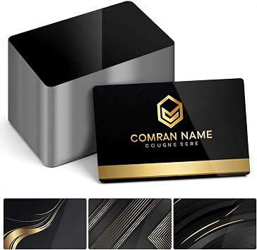350 Pcs Metal Business Card Blanks, Black Aluminium Blanks Name Card Laser Engraving Blank 0.01 Inch Thickness Multipurpose Personalized Custom Business Cards Blank