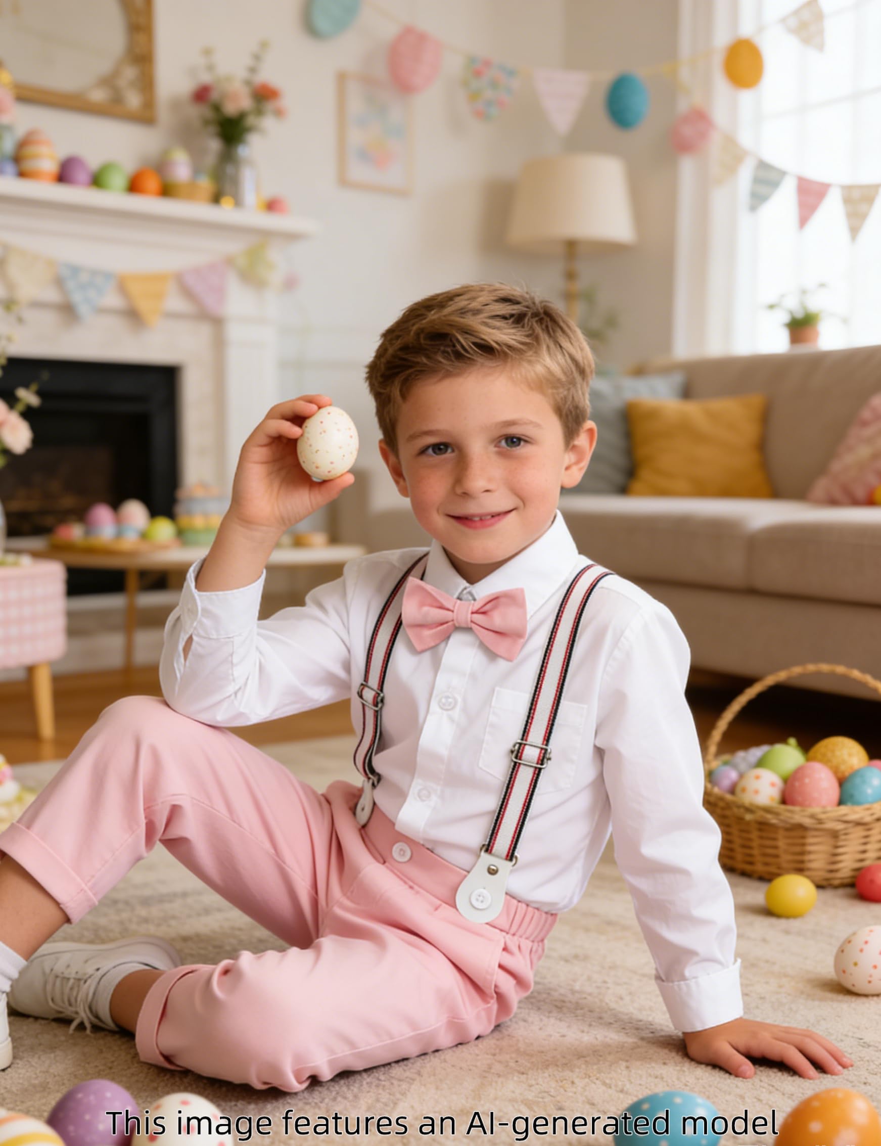 A&J DESIGN Toddler Suit Boys Baby Wedding Dress Clothes Kids Formal Outfit Set with Suspender