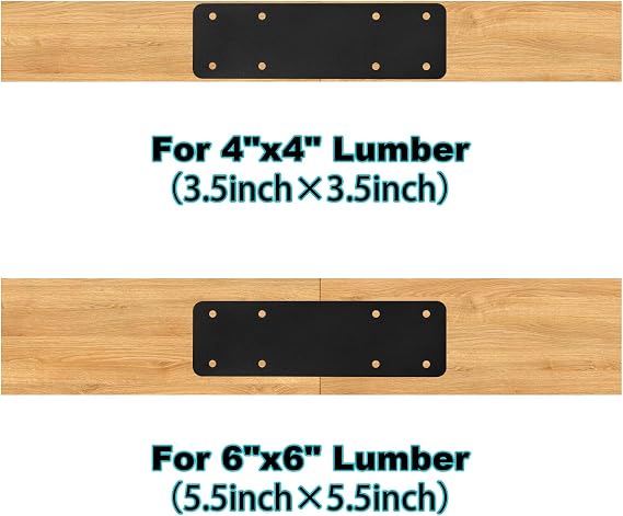 Post to Beam Connectors 2pcs,10X3 Mending Plates for Wood