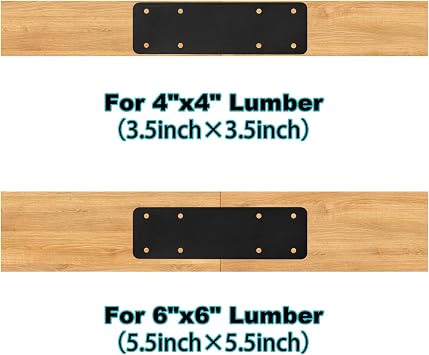 Post to Beam Connectors 2pcs,10X3 Mending Plates for Wood