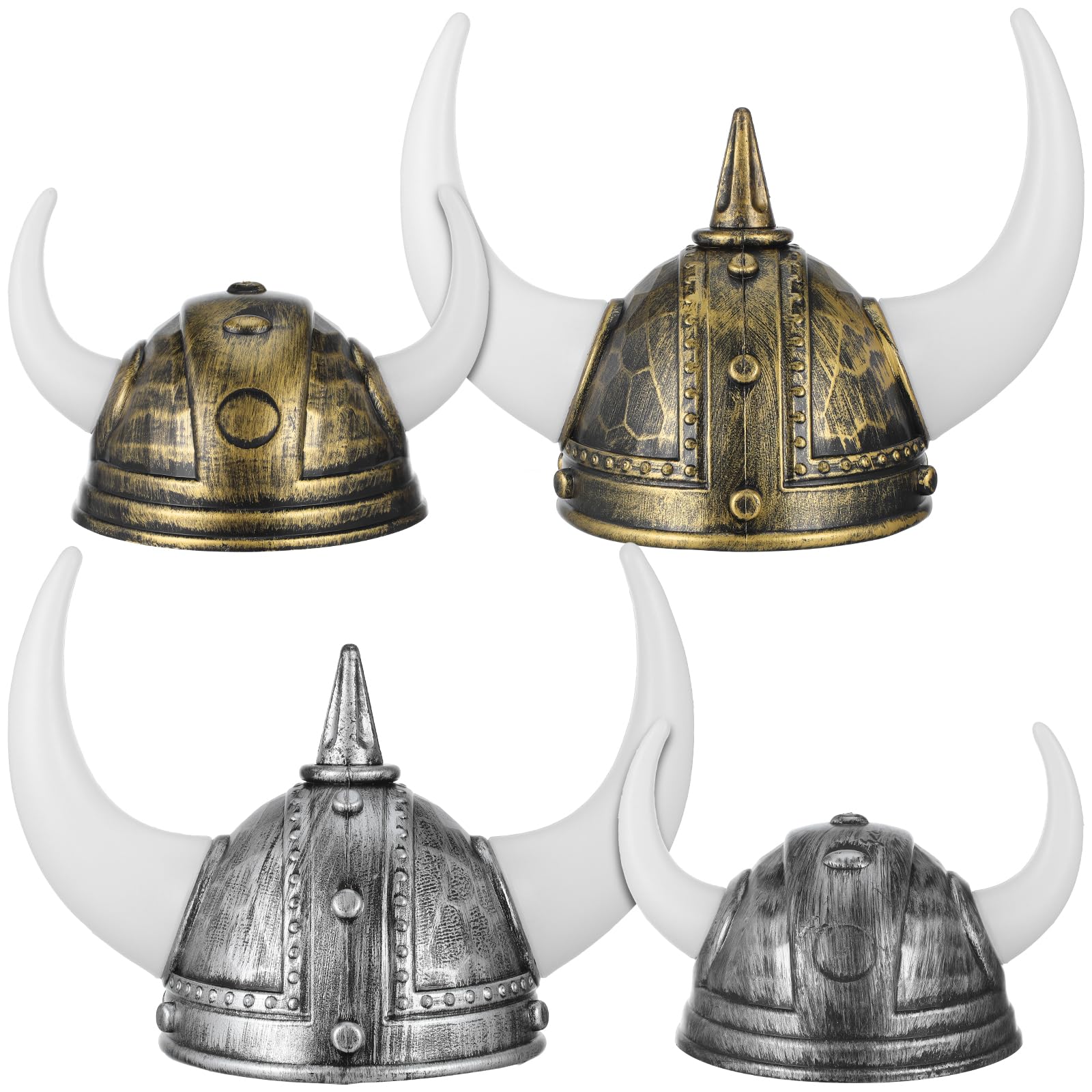 4pezzi Cappello Vichingo Decorativo in Stile Medievale Accessorio per Travestimenti e Cosplay per Feste Tema e Eventi di Halloween