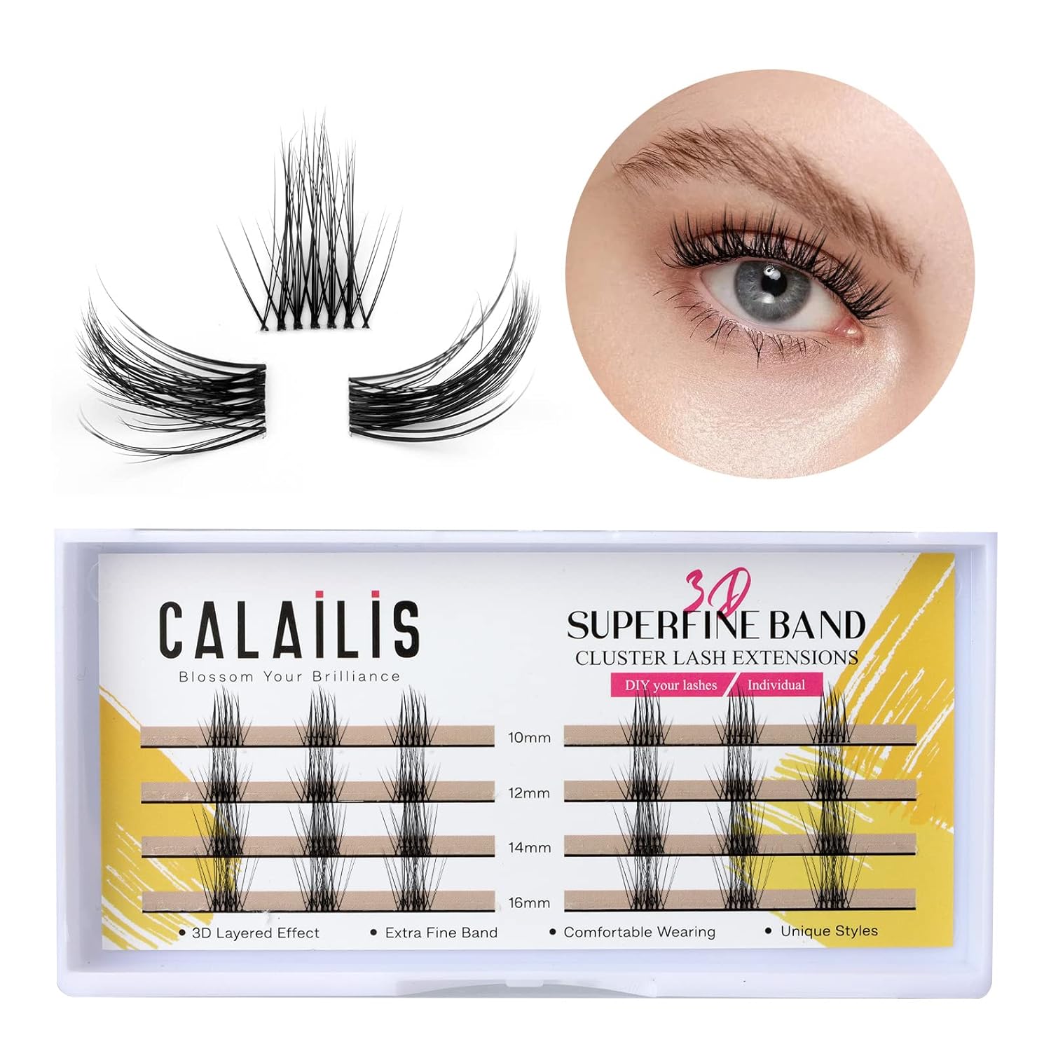 Buy CALAILIS Individual Lashes, DIY Eyelash Extensions, Super Thin Glue