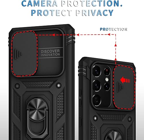 Miniatura 5 de DAWEIXEAU Funda para Galaxy S21 Ultra, a prueba de golpes, resistente a los impactos con lente deslizante Funda protectora para Samsung Galaxy S21