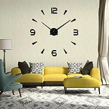 ساعة حائط رقمية عصرية بتصميم ثلاثي الأبعاد كبير الحجم، من هوم جالاري، خشب، أسود