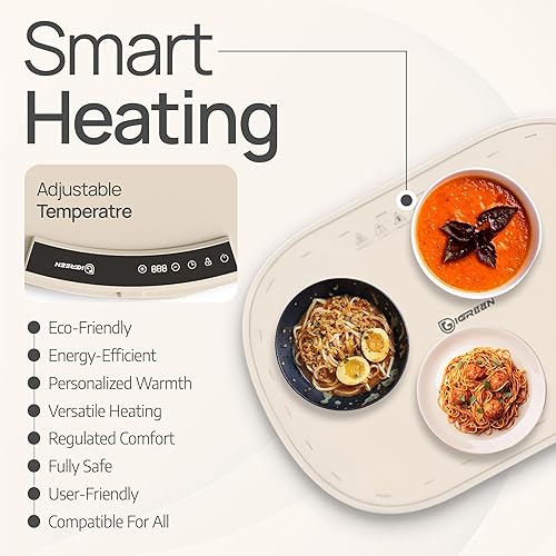 Miniatura 7 de Tapete de calentamiento de alimentos, bandeja eléctrica eficiente de silicona para calentar alimentos, calentadores de alimentos duraderos para