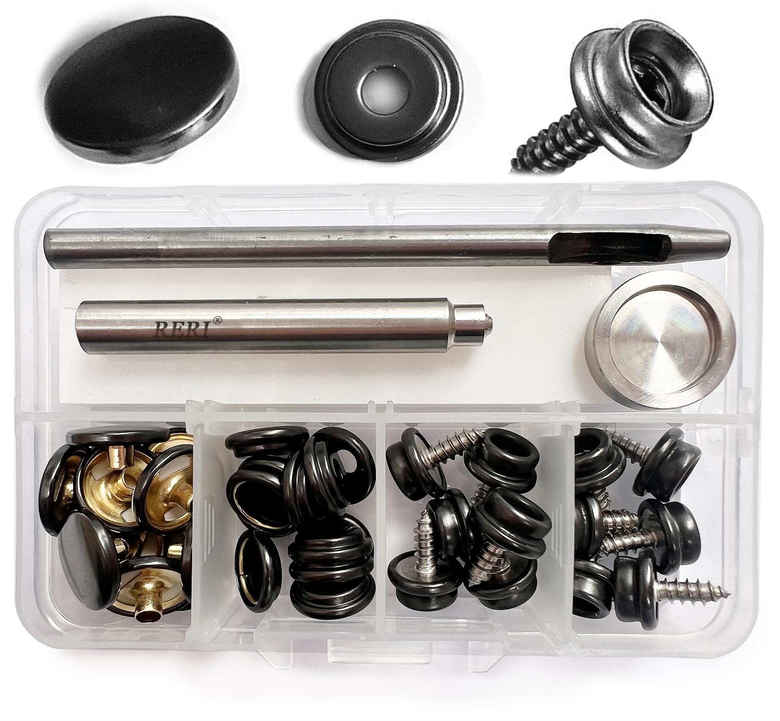 Boutons Pression Pour Toile Bâche Réparation Boutons Pression Métal 15 Mm + Outil De Fixation – 12 Pièces Pour Vêtements, Toile, Bâche, Housses Bateau