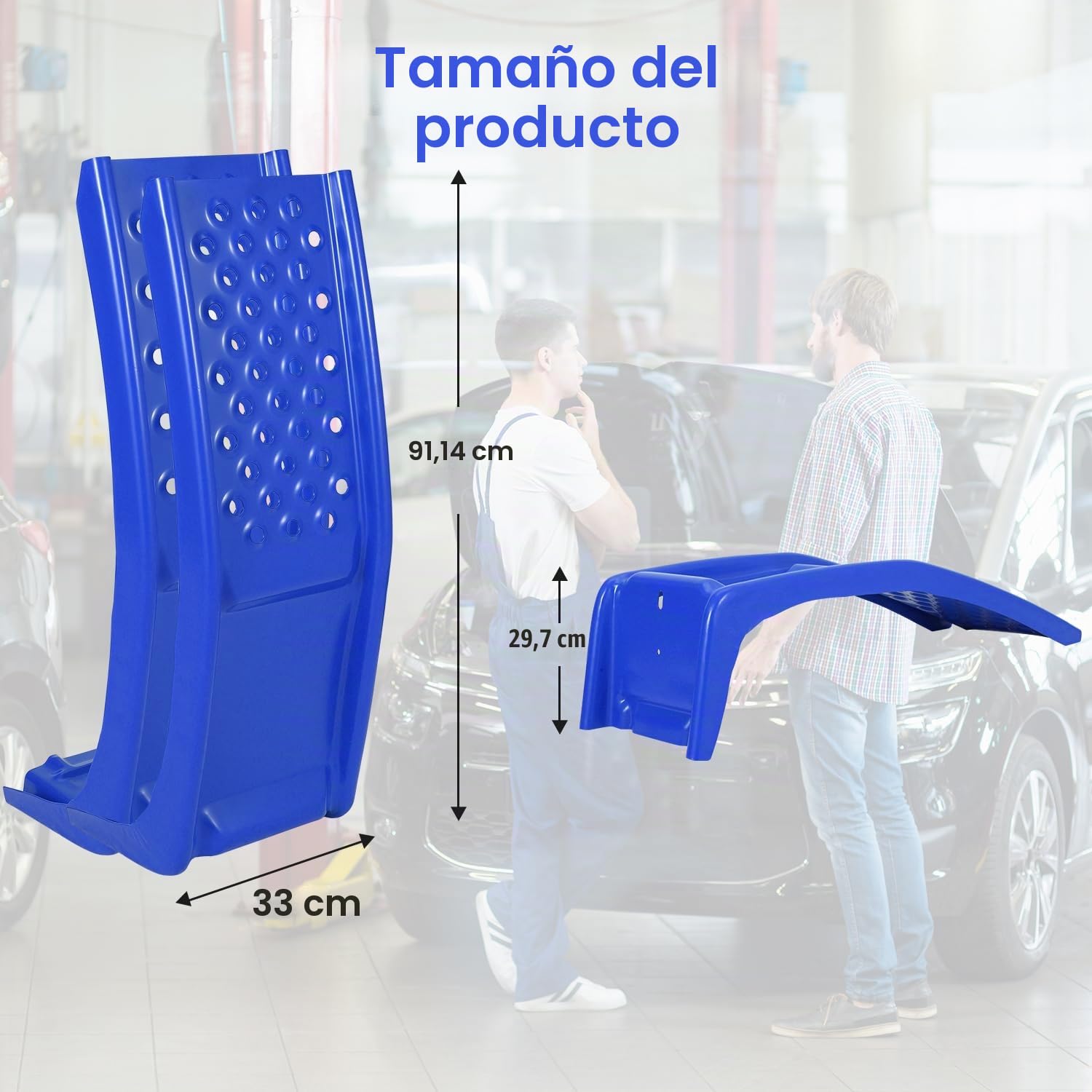 GarveeTech Juego de rampas para automóviles de Alta Resistencia, Capacidad de Carga de 8000 LB, rampas de Acero sólido, Paquete de 2, Altura máxima de elevación de 8 Pulgadas