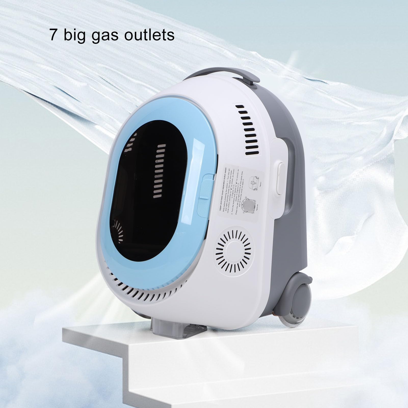 Asixxsix Transportín para Mascotas con Ruedas extraíbles, 3 en 1 con Ventana de Media Perspectiva Transportín de Viaje Multifuncional para Gatos con Sistema de iluminación Suave (Blue)