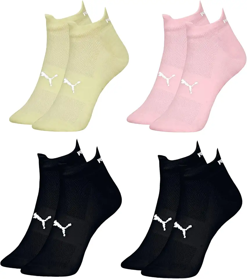 Kit 4 Pares Meia Puma Feminina Para Corrida Em Poliamida Esportiva
