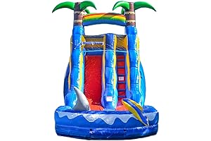 HeroKiddo 15’ Ocean Shark Commercial Grade Water Slide for Adults Kids with...