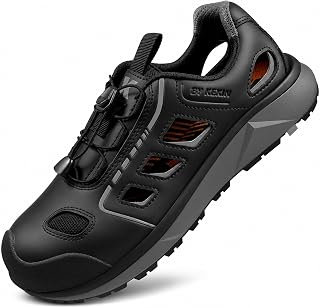 ESD Shoes for Men, Airflow Max Breathable Alloy Toe Safety Sneaker, Durable Quick Lace, Lightweight Aluminum Toe, Equal Safety as Steel Toe, NON-Slip, ideal for Warehouse Workshop Logistics