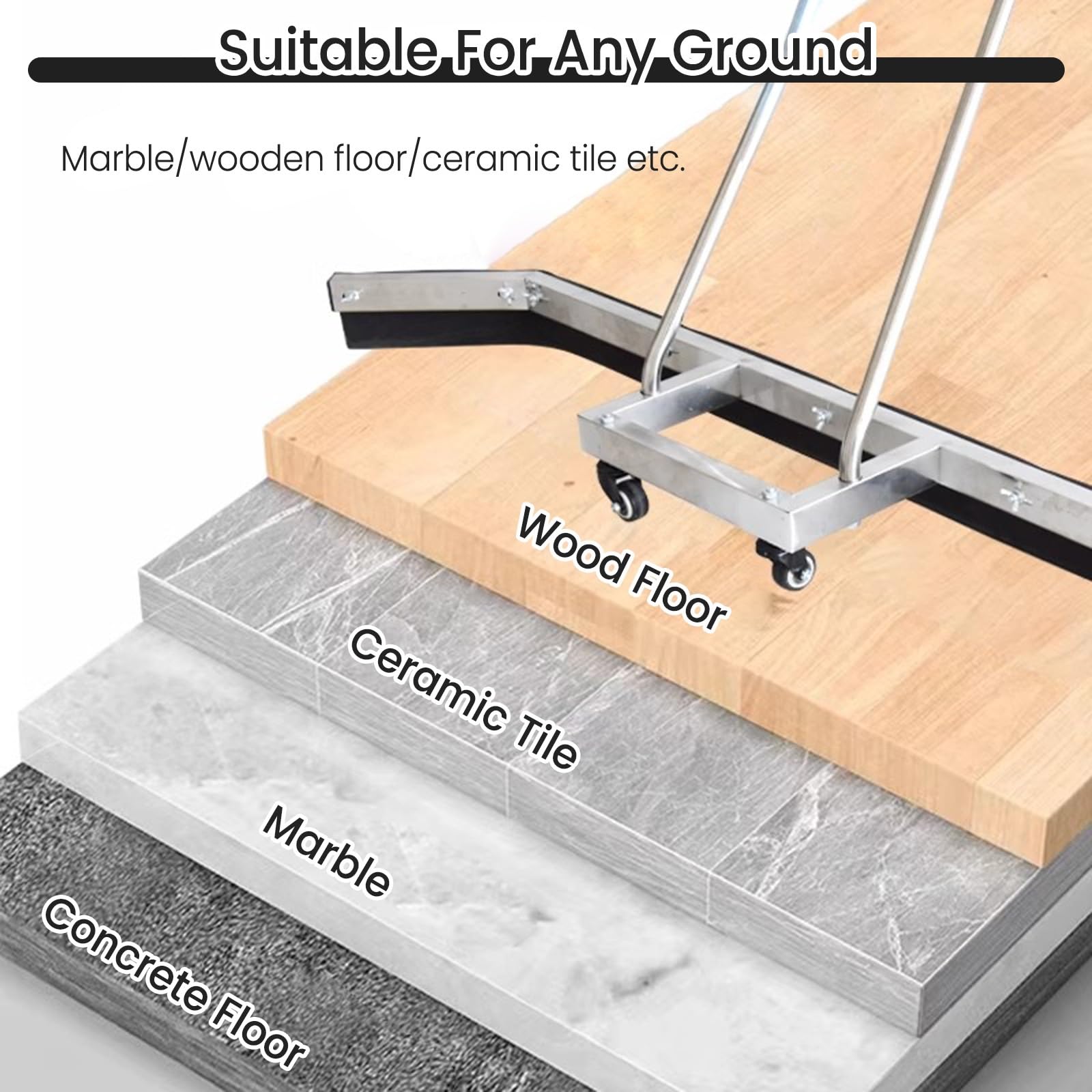 JYHHCYS Spatola per Pavimenti Campo da Tennis Tergivetro per Esterni, Resistente, Largo 150 Cm Tergicristallo in Acciaio Inox per Campi da Tennis con 2 Lame in Schiuma Eva, per Esterni E Interni