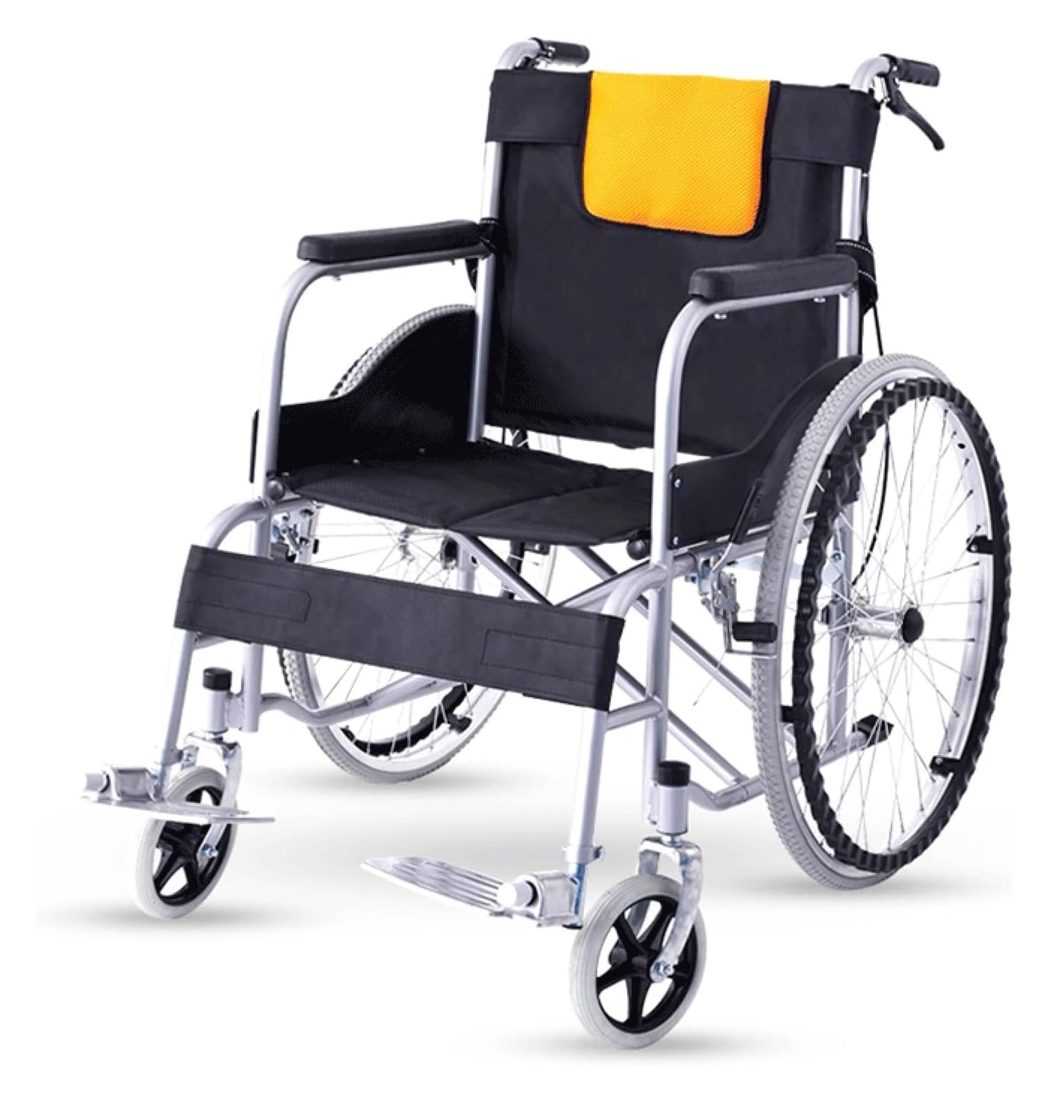 Rollstuhl Faltbar Leicht Rollstuhl, Leichter, Zusammenklappbarer Transportrollstuhl, Mit Handbremsen, Zusammenklappbarer Rollstuhl for Reisen Und Lagerung, Schwarz
