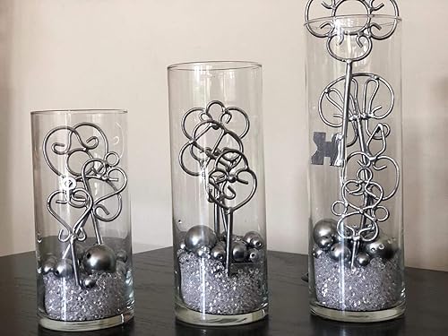 Miniatura 4 de Floral Supply Online - 6 pulgadas de alto x 3.5 pulgadas de ancho - Florero cilíndrico de vidrio y folleto guía de flores - para bodas, eventos,