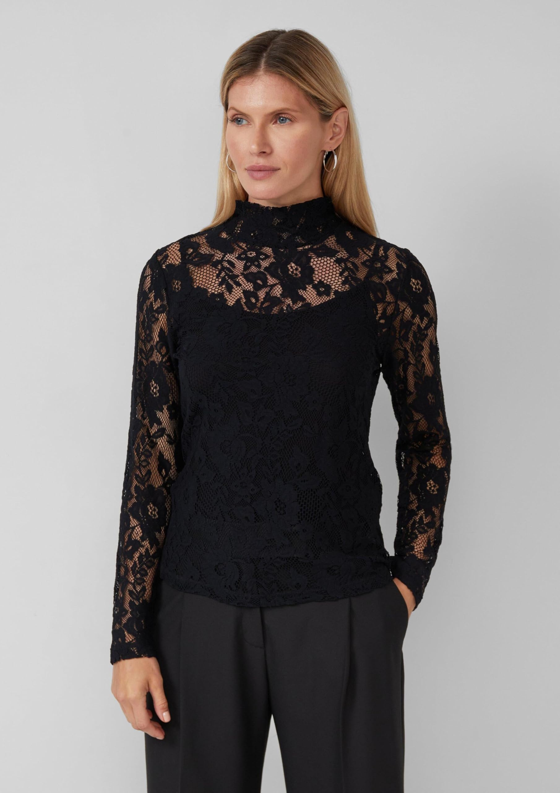 s.Oliver Transparentes Spitzen-Shirt im Slim Fit