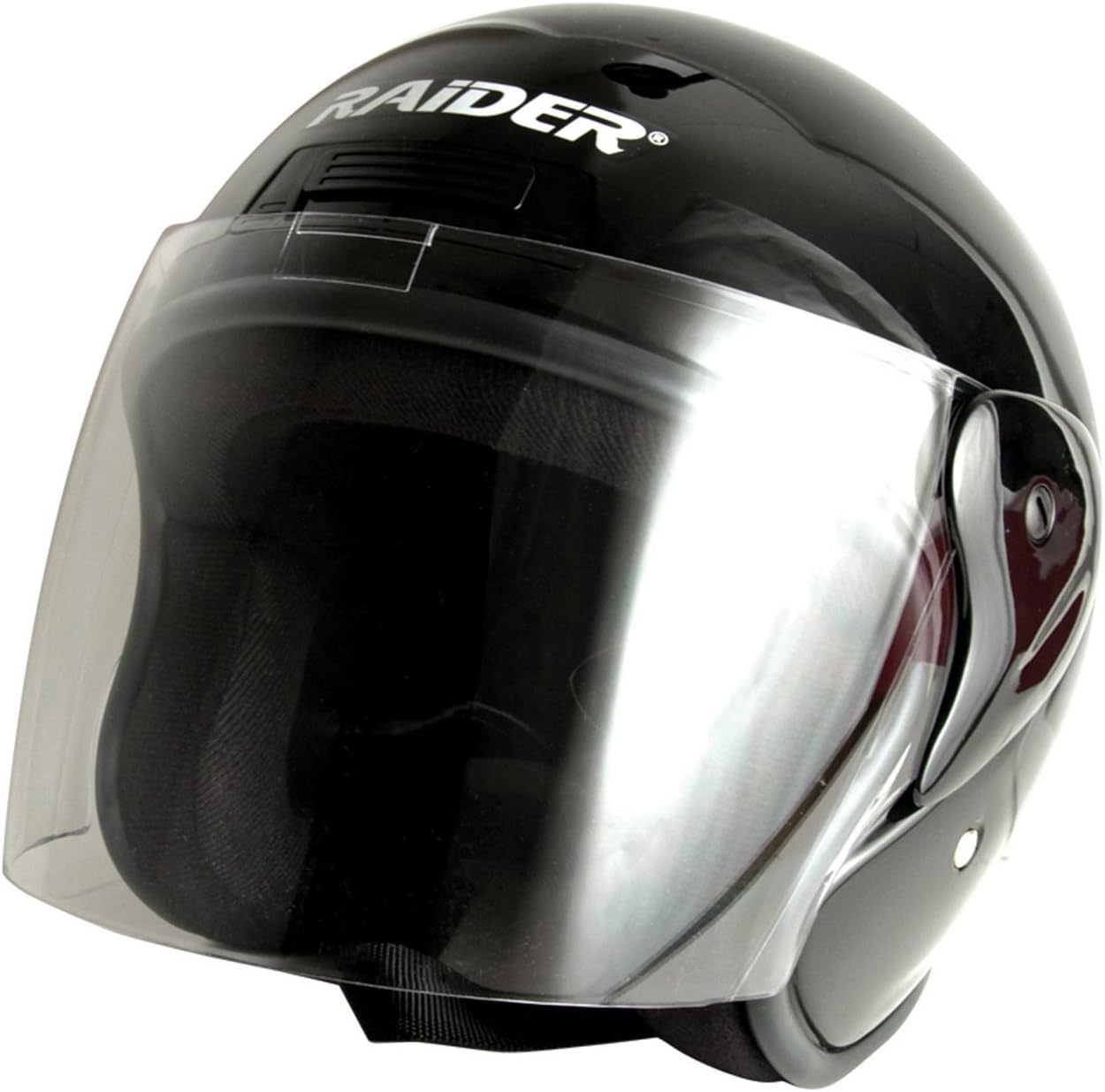 Raider Open Face Helmet (Black, X-Large)