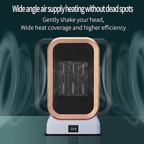 Miniatura 4 de Calentador de espacio para uso en interiores, 1000 vatios de alto rendimiento y 2 velocidades, calentador eléctrico pequeño para oficina y hogar